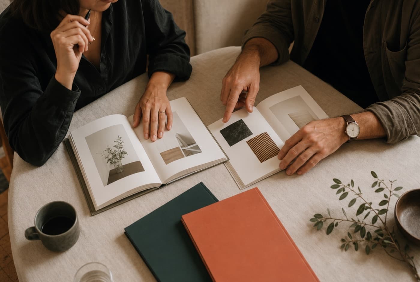 Printed guides on a desk